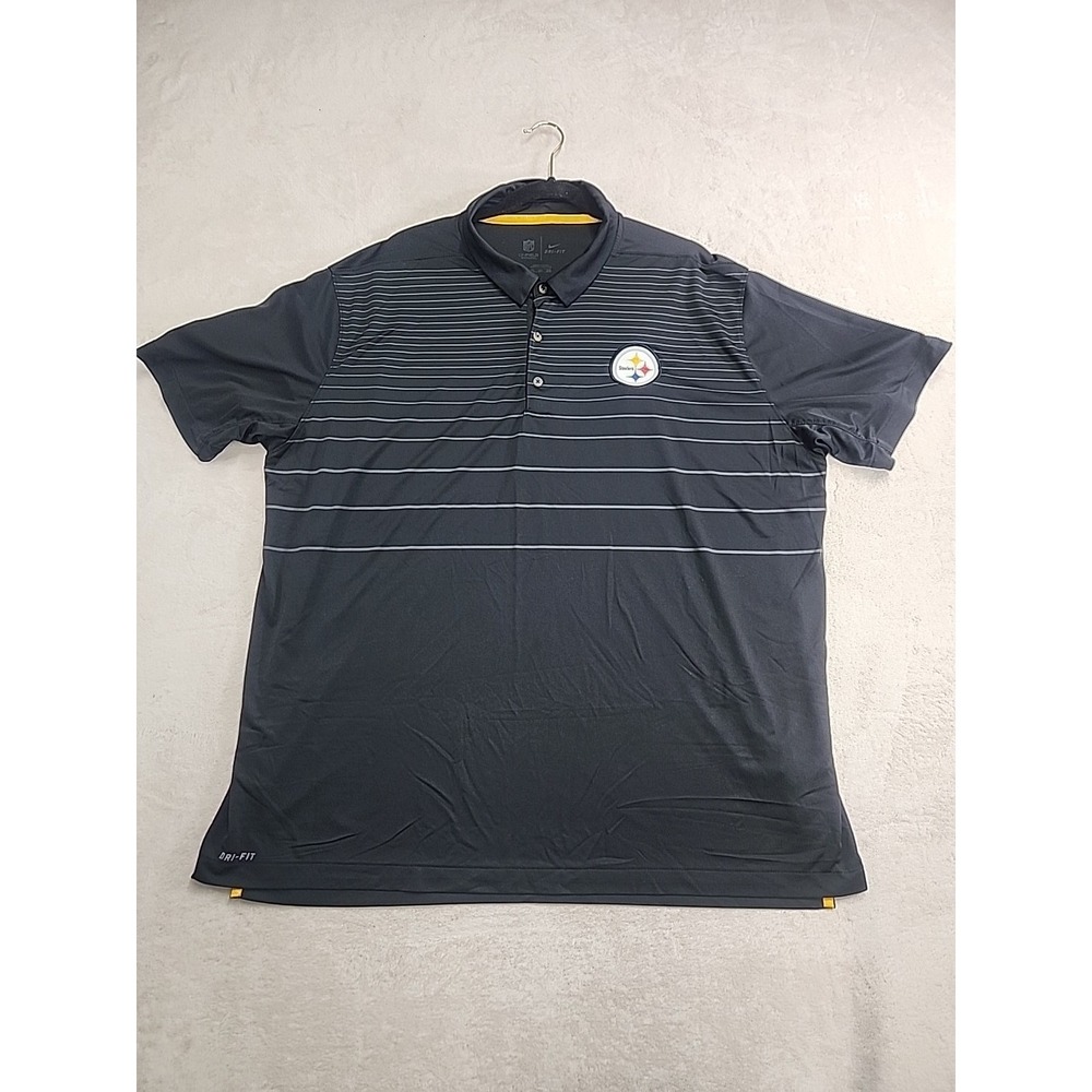 Nike Men's Pittsburgh Steelers Sideline Victory Stripe Performance Polo 3xl